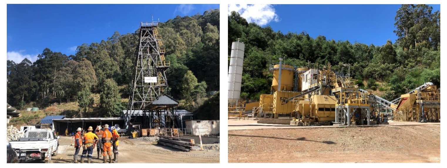 The Morning Star Mine shaft and gold processing facility